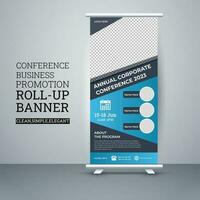 jaar- zakelijke conferentie oprollen banier vector