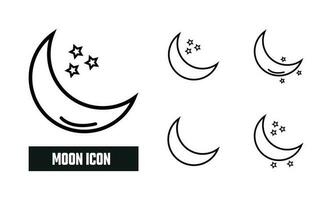 maan lineal icoon symbool vector. zwart schets maan icoon vector