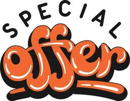 speciaal bieden. hand- getrokken belettering zin. vector typografie illustratie.