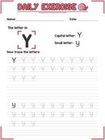 cursief alfabet brief traceren praktijk en handschrift oefening voor primair en kleuterschool school- kinderen vector