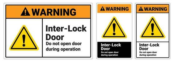 veiligheid teken onder slot deur Doen niet Open deur gedurende operatie kation Gevaar vector