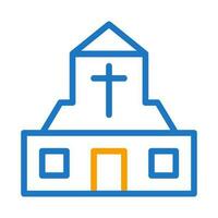 kathedraal icoon duokleur blauw oranje kleur Pasen symbool illustratie. vector