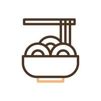 noodle icoon duokleur bruin kleur stijl Chinese nieuw jaar symbool perfect. vector