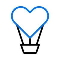 lucht ballon liefde icoon duokleur blauw stijl Valentijn illustratie symbool perfect. vector