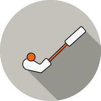 golf stok met bal icoon in oranje en wit kleur. vector