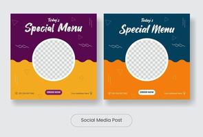 speciaal menu sociale media post sjabloon banner set vector
