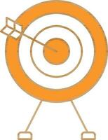 doelwit met pijl icoon in oranje en wit kleur. vector