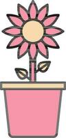 illustratie van bloem pot icoon in vlak stijl. vector