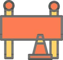 onder bouw icoon of symbool in oranje en geel kleur. vector