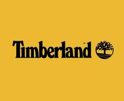 Timberland merk logo zwart symbool ontwerp icoon abstract vector illustratie met geel achtergrond
