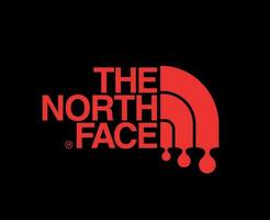 de noorden gezicht merk symbool logo met naam rood kleren ontwerp icoon abstract vector illustratie met zwart achtergrond