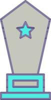 ster Aan trofee vlak icoon in grijs en turkoois kleur. vector
