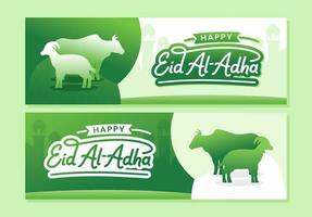 eid al adha Islamitisch banier sjabloon vector