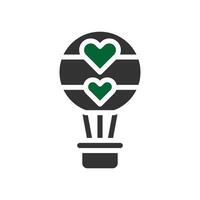 lucht ballon liefde icoon solide grijs groen stijl Valentijn illustratie symbool perfect. vector