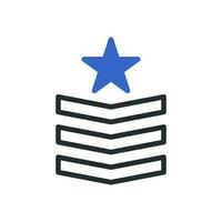 insigne icoon duotoon blauw grijs kleur leger symbool perfect. vector