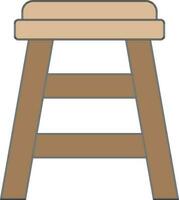 bruin kleur stoel icoon in vlak stijl. vector
