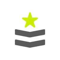 insigne icoon solide grijs levendig groen kleur leger symbool perfect. vector