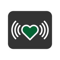 signaal liefde icoon solide grijs groen stijl Valentijn illustratie symbool perfect. vector