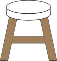 ronde stoel icoon in bruin en wit kleur. vector