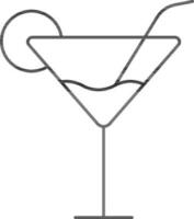 martini glas icoon in zwart schets. vector