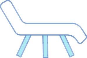 strand stoel of ligstoel icoon in blauw en wit kleur. vector