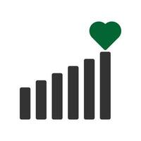 signaal liefde icoon solide grijs groen stijl Valentijn illustratie symbool perfect. vector
