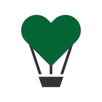 lucht ballon liefde icoon solide grijs groen stijl Valentijn illustratie symbool perfect. vector