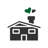 huis liefde icoon solide grijs groen stijl Valentijn illustratie symbool perfect. vector