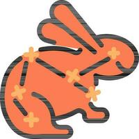 oranje sterrenbeeld konijn icoon of symbool. vector