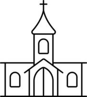 lineair stijl kerk icoon. vector