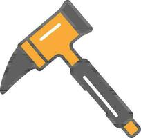 nagel hamer vlak icoon in grijs en oranje kleur. vector