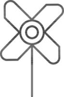 lijn kunst pinwheel vlak icoon of symbool. vector