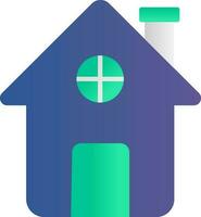 blauw en groen huis icoon of symbool. vector