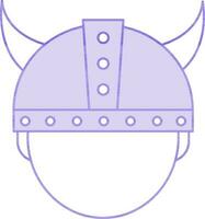 viking helm icoon in Purper en wit kleur. vector