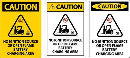 voorzichtigheid teken Nee ontsteking bron of Open vlam, accu opladen Oppervlakte vector