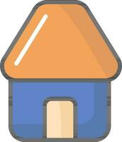 oranje en blauw huis icoon of symbool. vector