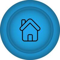 huis gebouw symbool Aan cirkel icoon in blauw kleur. vector