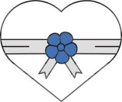 hart vorm geschenk doos icoon in blauw en wit kleur. vector