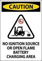 voorzichtigheid teken Nee ontsteking bron of Open vlam, accu opladen Oppervlakte vector