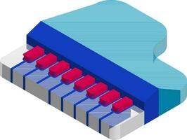 isometrische piano speelgoed- icoon Aan wit achtergrond. vector