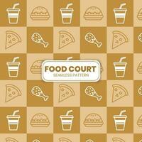 voedsel rechtbank hamburger naadloos patroon vector illustratie
