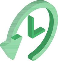 3d isometrische van countdown icoon in groen kleur. vector