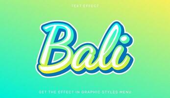 Bali bewerkbare tekst effect in 3d stijl vector