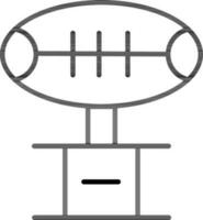 rugby trofee kop icoon in dun lijn kunst. vector
