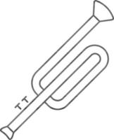zwart lijn kunst illustratie van een trombone icoon. vector