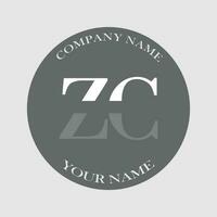 eerste zc logo brief monogram luxe hand- getrokken vector