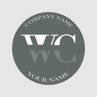 eerste wc logo brief monogram luxe hand- getrokken vector