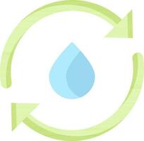 water recycling icoon in blauw en groen kleur. vector