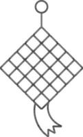 ketupat icoon in zwart lijn kunst. vector