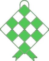 ketupat icoon in groen en wit kleur. vector